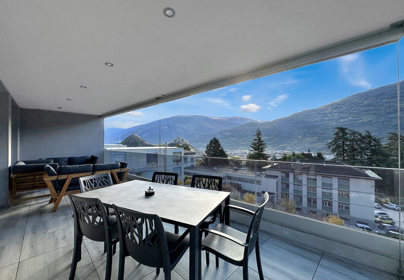 Ferienwohnung in Sion - The Majestic-Exclusive view of Sion-Swiss Alps