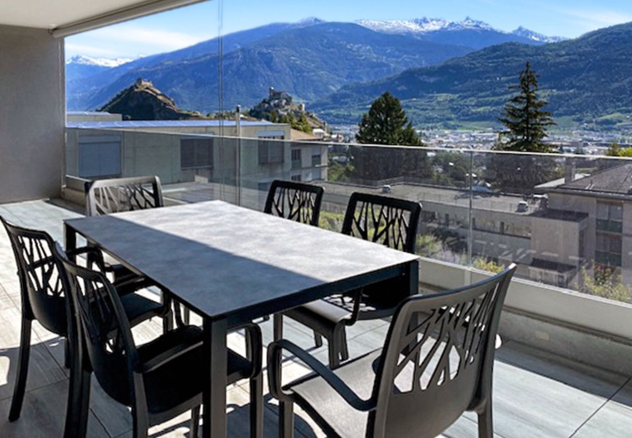 Apartment in Sion - The Majestic-Exclusive view of Sion-Swiss Alps